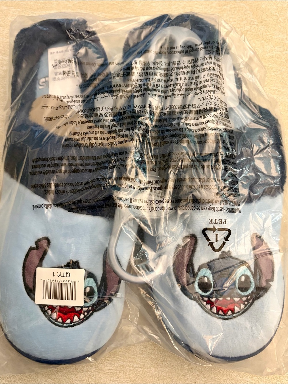 Disney Light Blue Stitch Kids Slippers